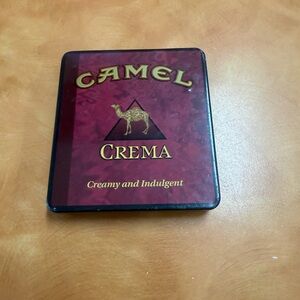 Vintage Camel Crema Decorative Tin Box - Red and Gold